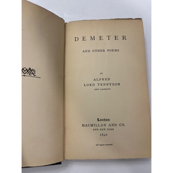 Demeter And Other Poems By Alfred Lord Tennyson 1892 - Picture 4 of 6